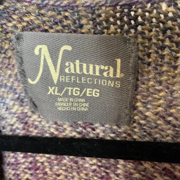 Natural Reflections Sz XL Gray Purple Marled Long Sweater Cardigan - Picture 4 of 4